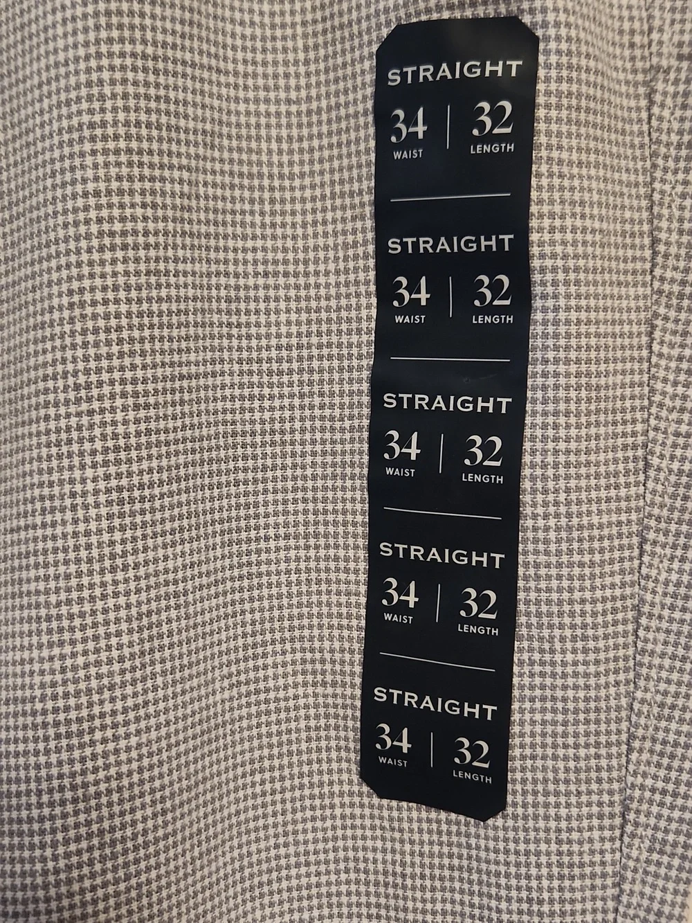 J. Crew Men’s Light Gray Micro Houndstooth  Linen Blend Straight Pants 34/32